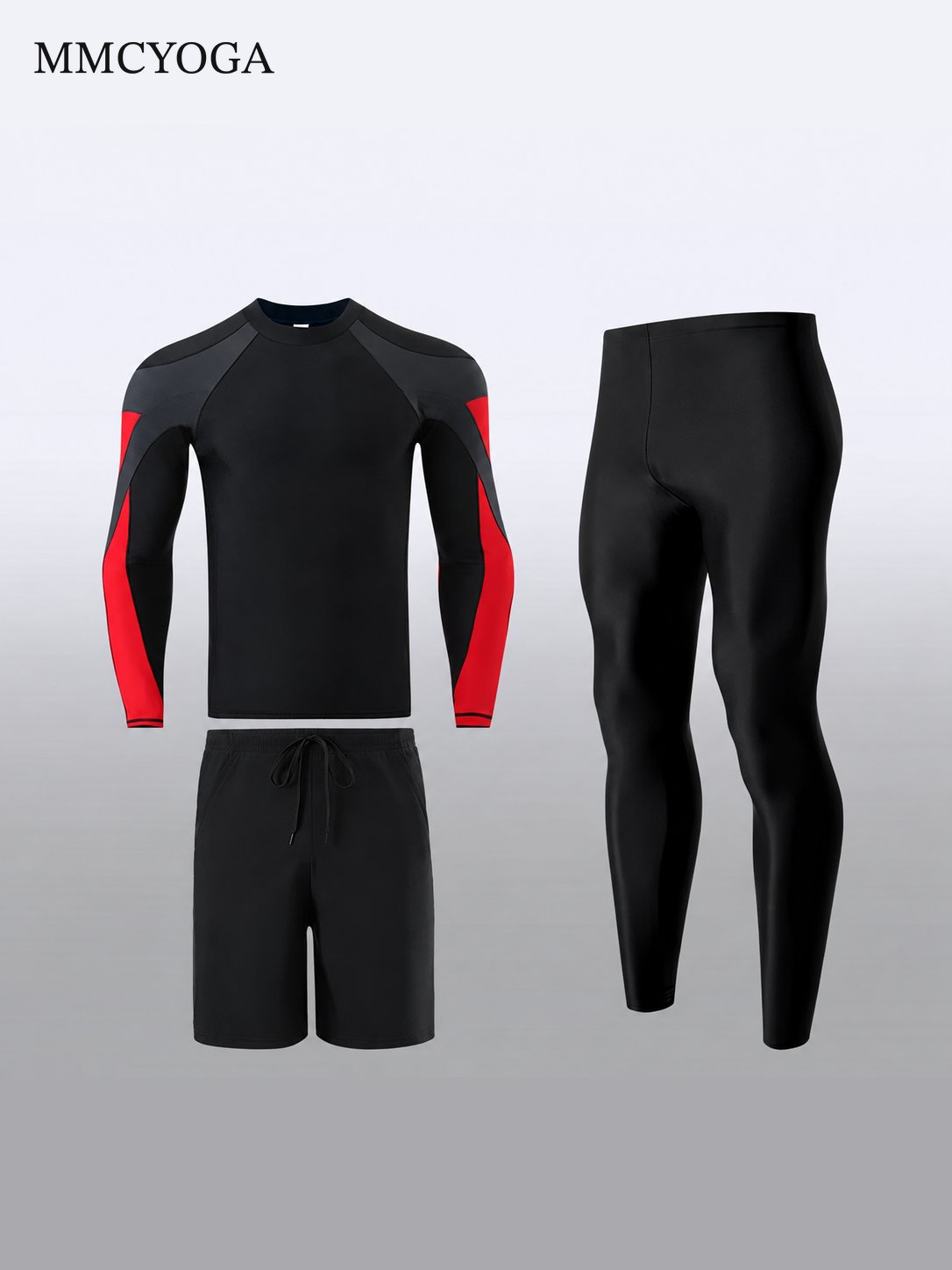 Men's Long Sleeve Rash Guard Swim Set