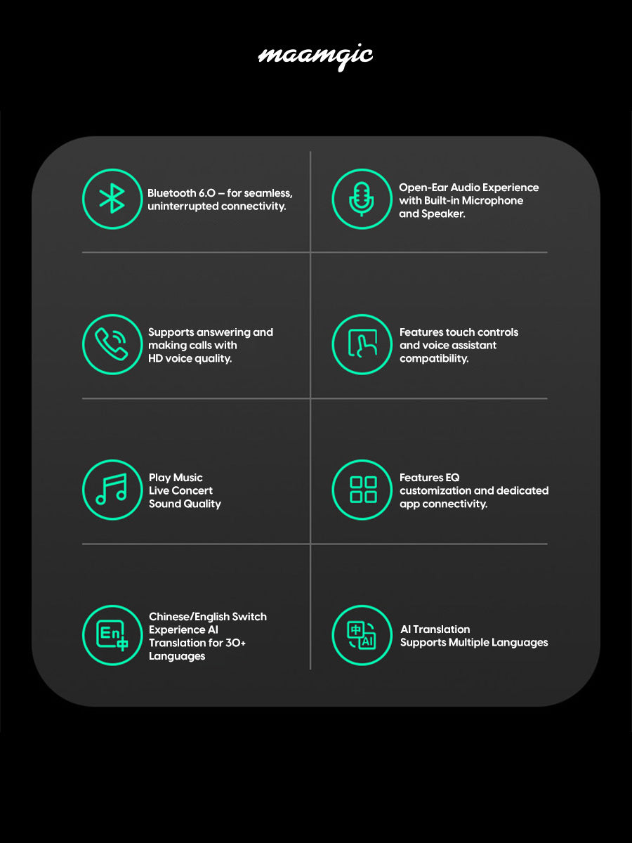 VoxFrame Pro AI Glasses – Translate, Listen, Connect