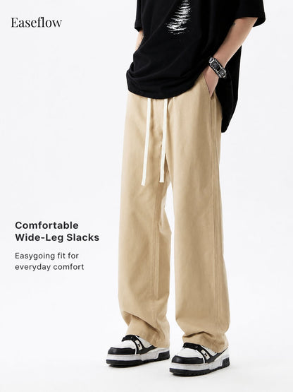 Men's Relaxed Fit Cotton Straight-Leg Pants