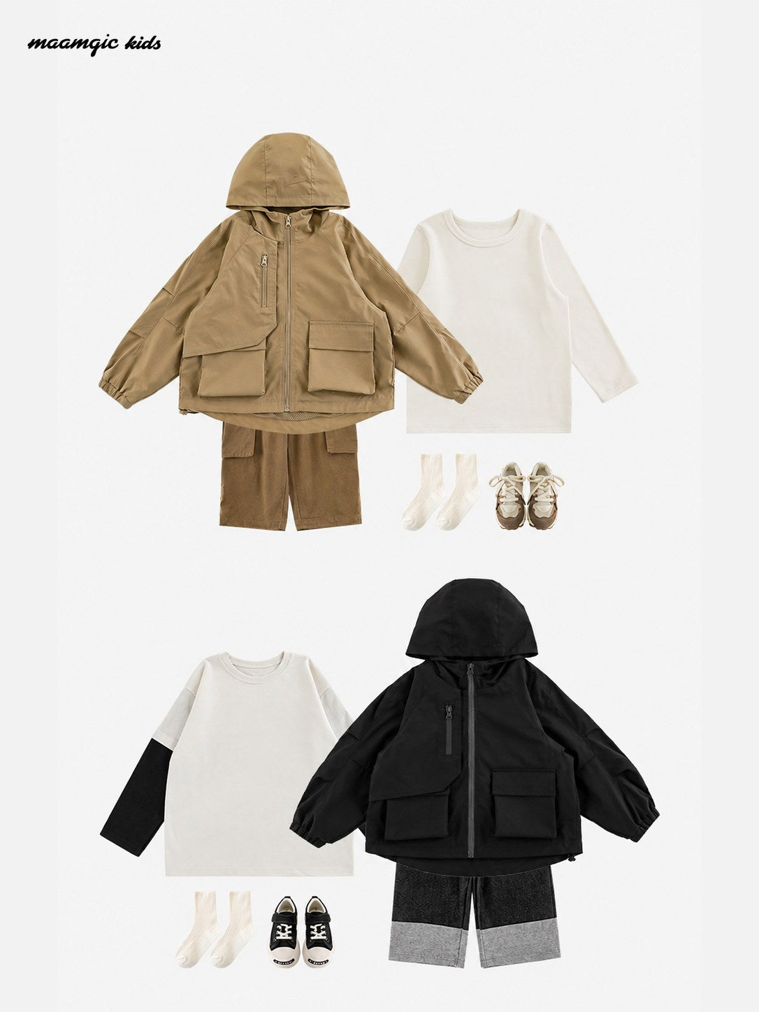 Kids Outdoor Hooded Utility Jacket