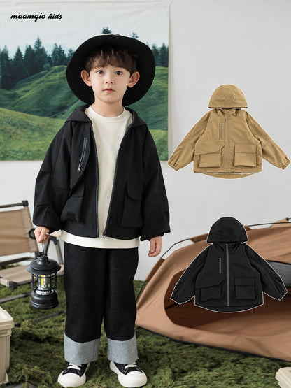 Kids Outdoor Hooded Utility Jacket