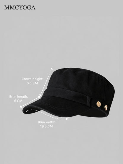 Vintage Military-Style Flat Top Cap