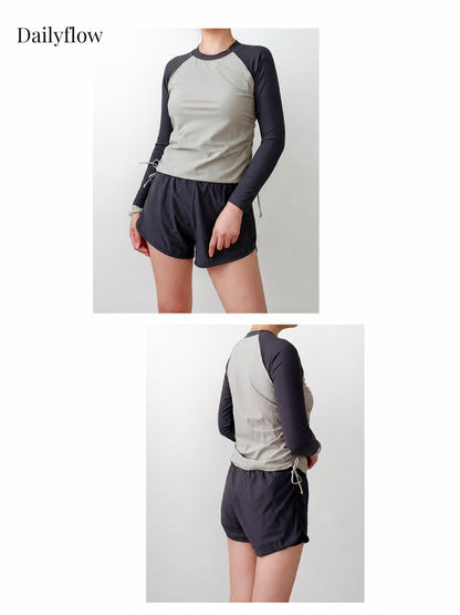 Plus Size Short-Sleeve Swim Set