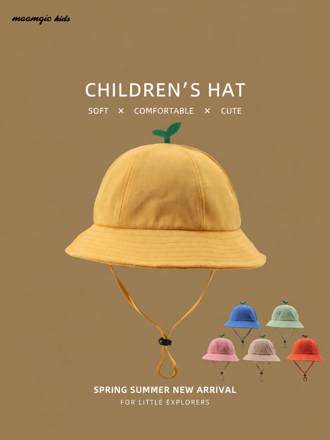 Kids Wide Brim Sun Hat with Chin Strap
