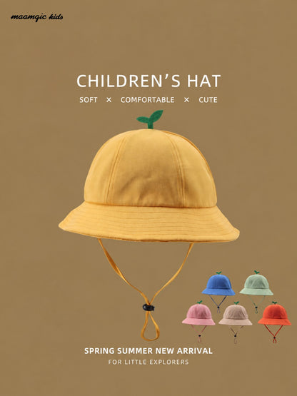 Kids Wide Brim Sun Hat with Chin Strap