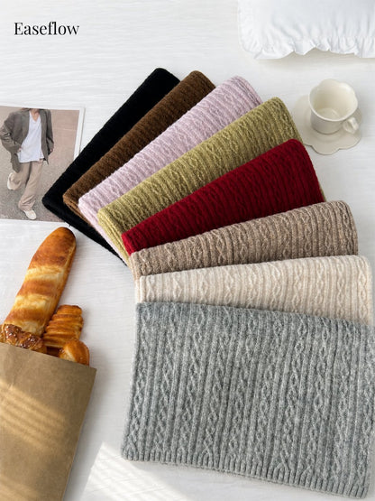Unisex Chunky Cable-Knit Scarf