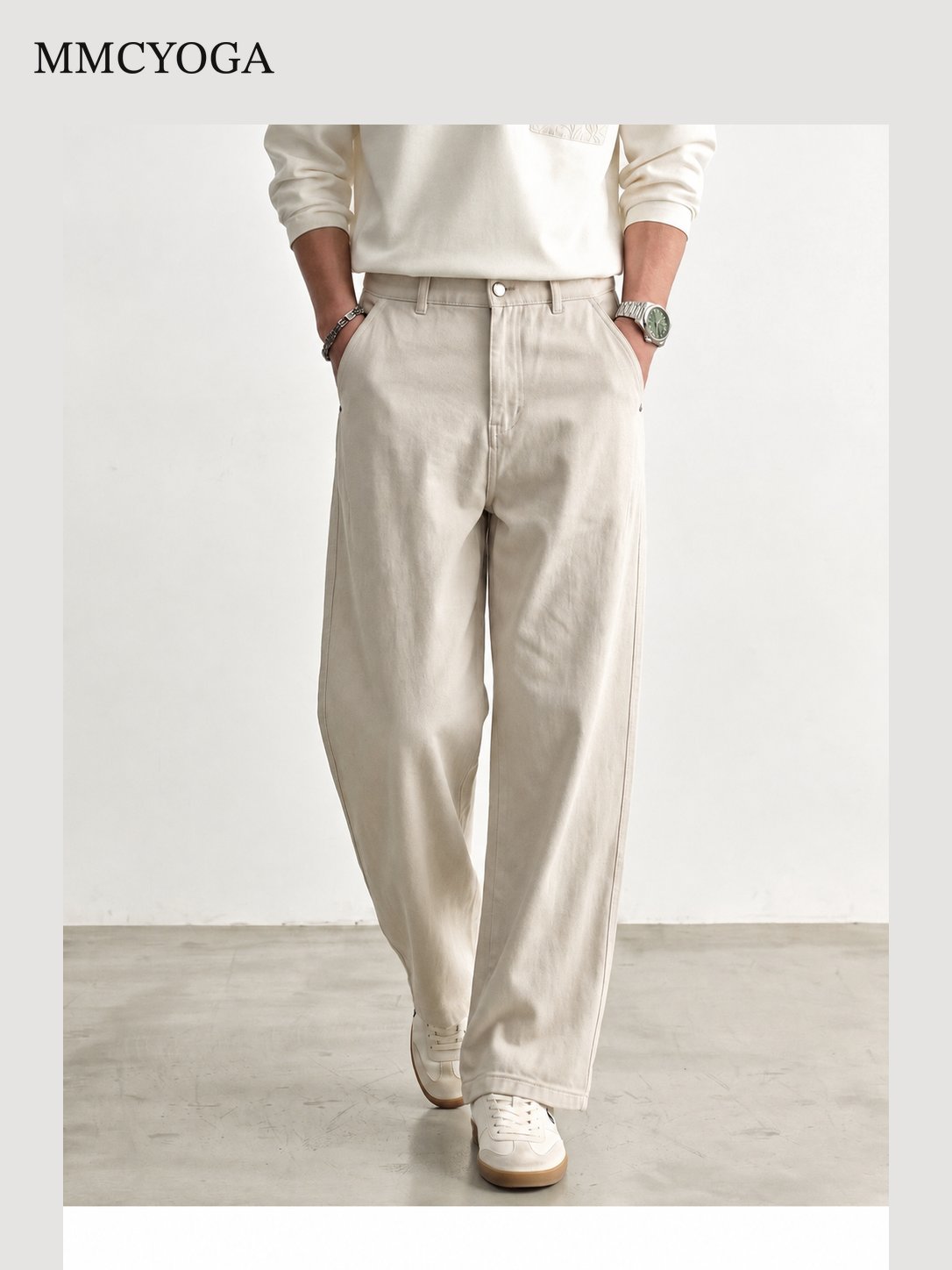 Men's Urban Relaxed Wide-Leg Cotton Pants