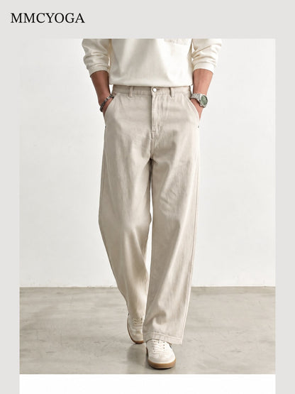 Men's Urban Relaxed Wide-Leg Cotton Pants
