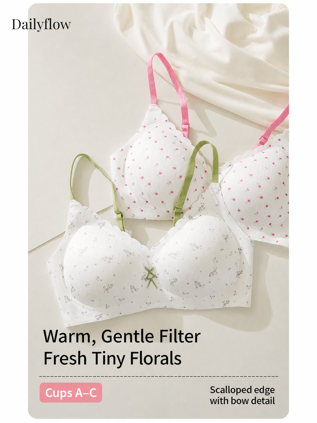Floral Seamless Light-Support Bra