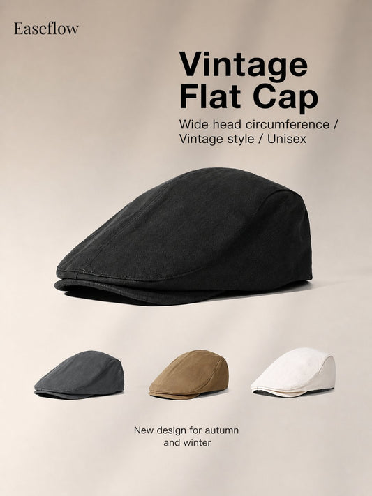 Vintage Textured Flat Cap