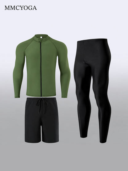 Men's Long Sleeve Rash Guard Swim Set