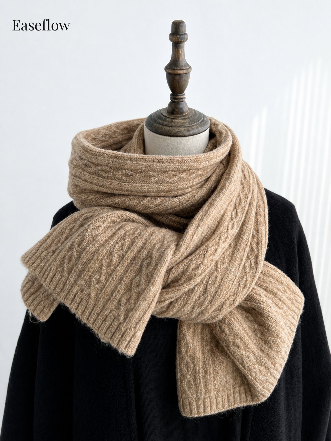 Unisex Chunky Cable-Knit Scarf