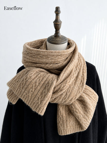 Unisex Chunky Cable-Knit Scarf