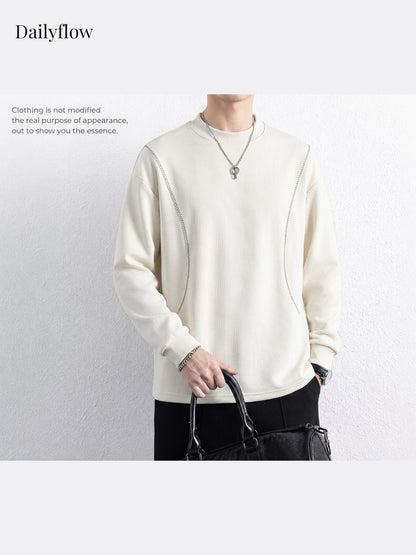 Men's Contrast-Seam Relaxed Long Sleeve Tee