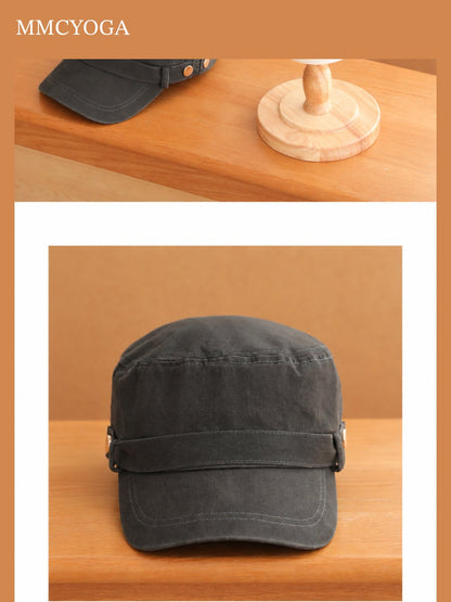 Vintage Military-Style Flat Top Cap