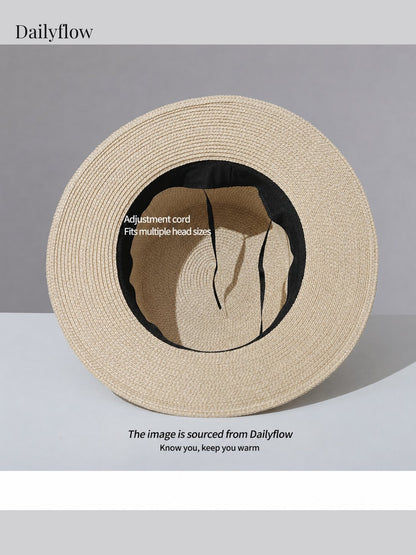 Unisex Woven Flat-Top Boater Hat
