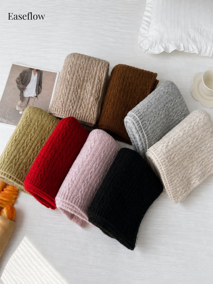 Unisex Chunky Cable-Knit Scarf