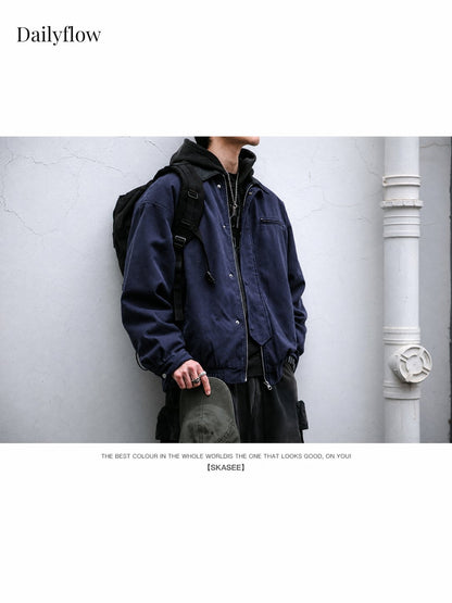 Men's Vintage Contrast-Collar Work Jacket