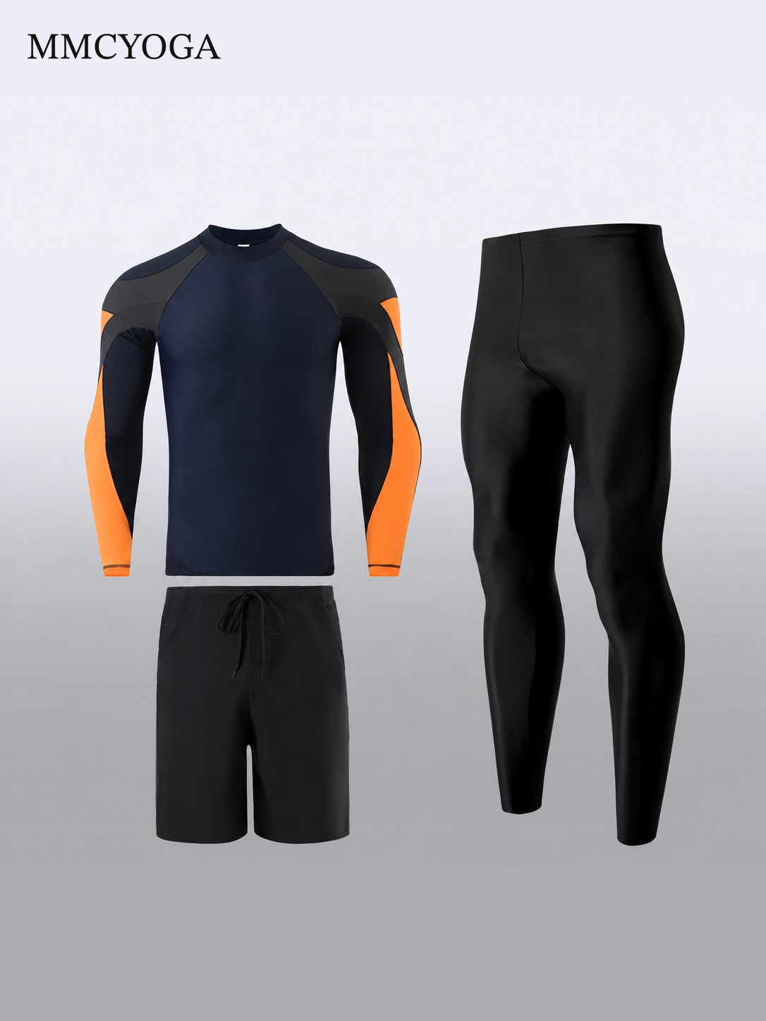 Men's Long Sleeve Rash Guard Swim Set