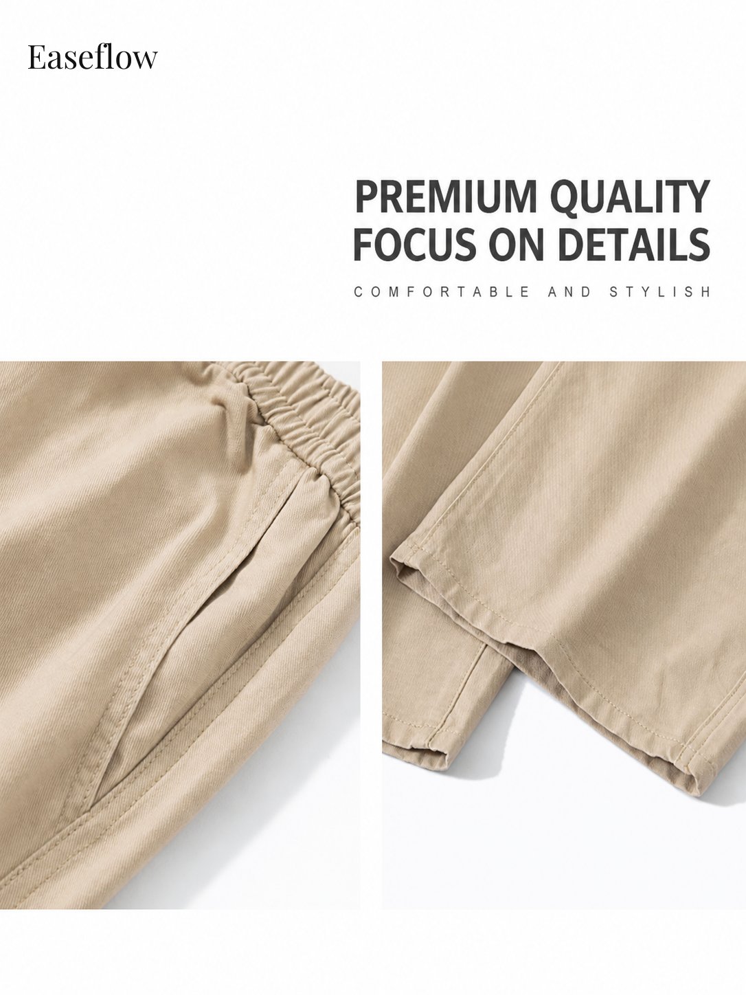 Men's Relaxed Fit Cotton Straight-Leg Pants