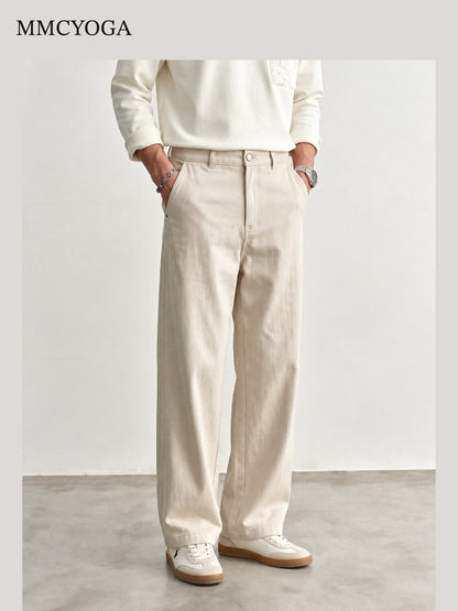 Men's Urban Relaxed Wide-Leg Cotton Pants