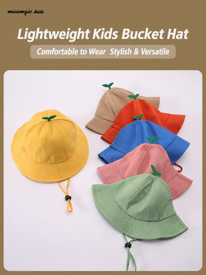 Kids Wide Brim Sun Hat with Chin Strap