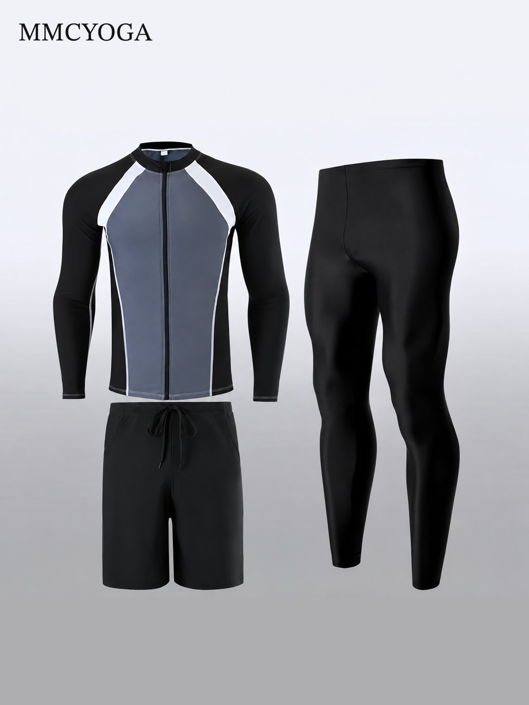 Men's Long Sleeve Rash Guard Swim Set