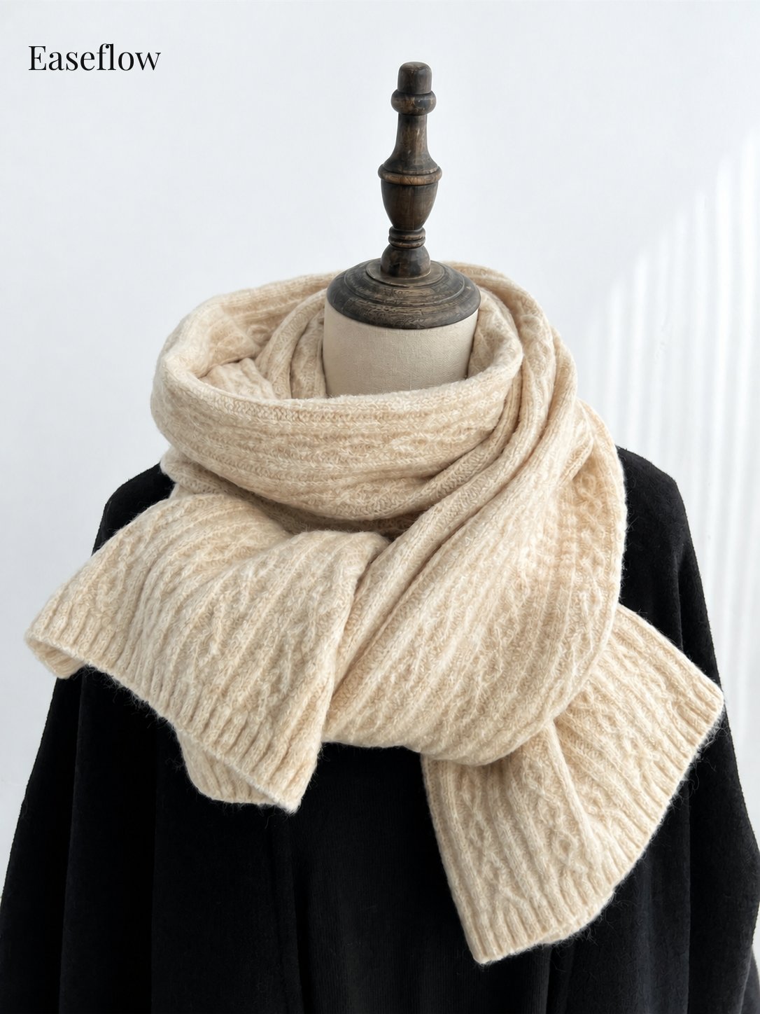Unisex Chunky Cable-Knit Scarf