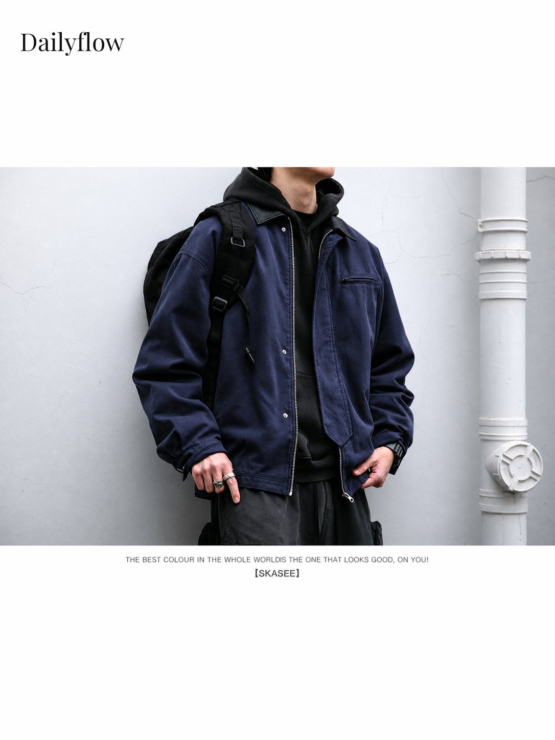 Men's Vintage Contrast-Collar Work Jacket