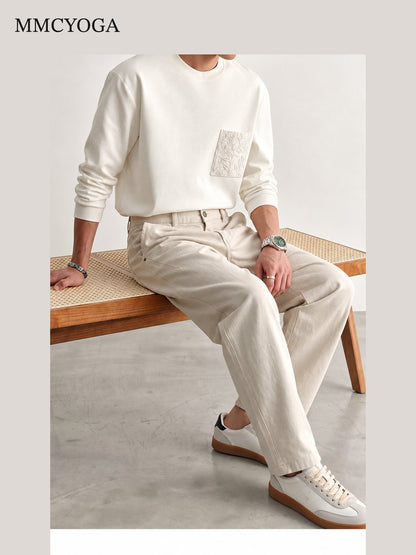 Men's Urban Relaxed Wide-Leg Cotton Pants