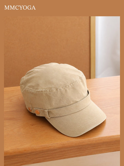 Vintage Military-Style Flat Top Cap