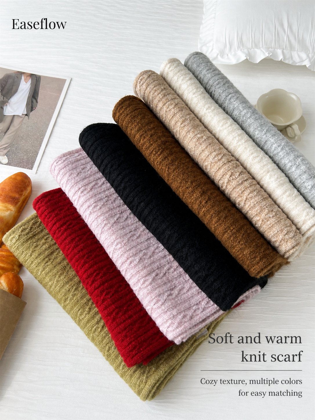 Unisex Chunky Cable-Knit Scarf