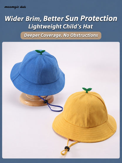 Kids Wide Brim Sun Hat with Chin Strap