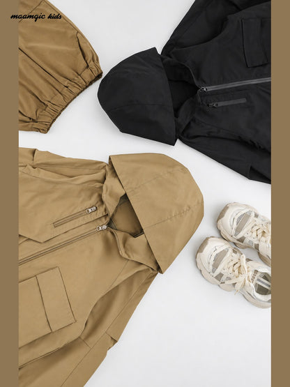Kids Outdoor Hooded Utility Jacket