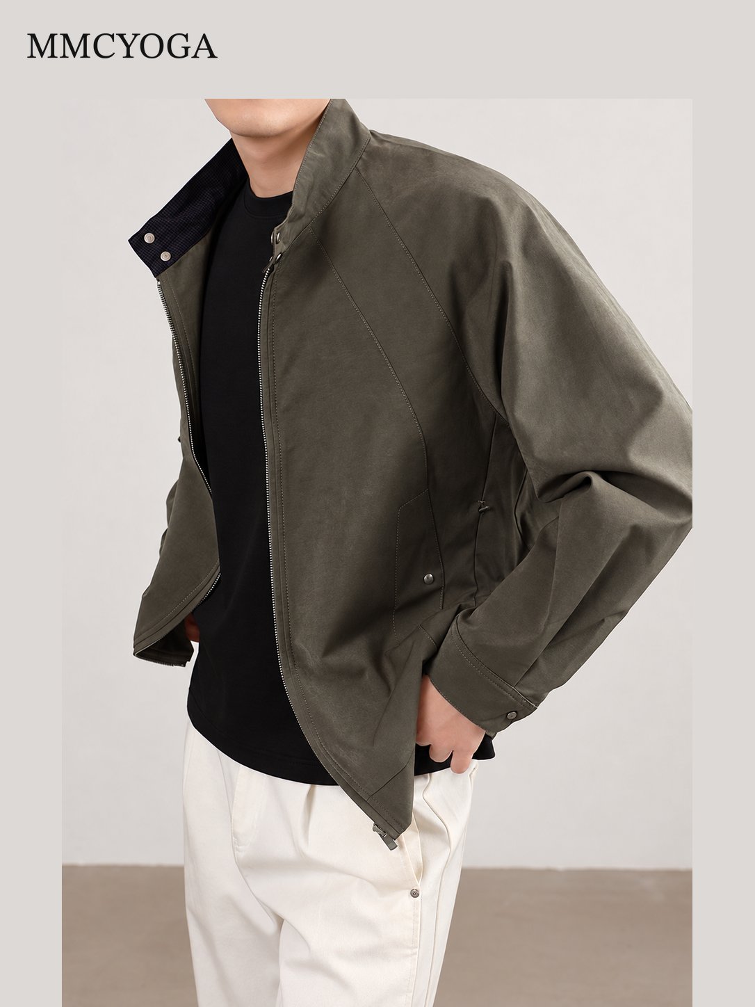 Men's Relaxed-Fit Stand Collar Jacket