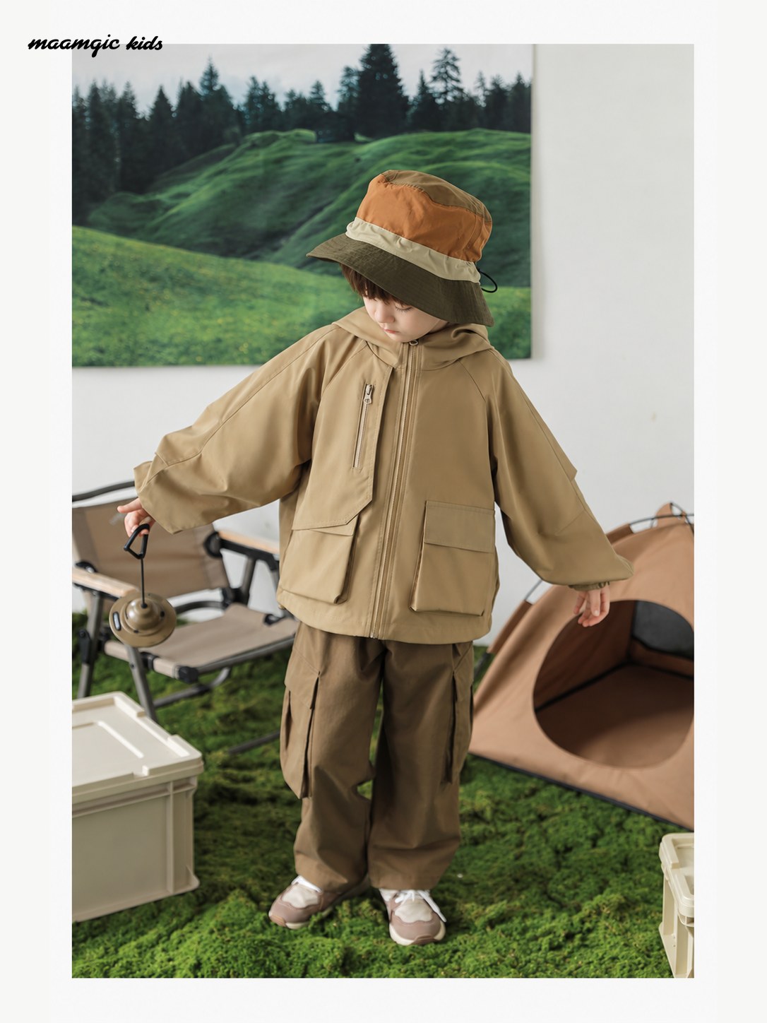 Kids Outdoor Hooded Utility Jacket