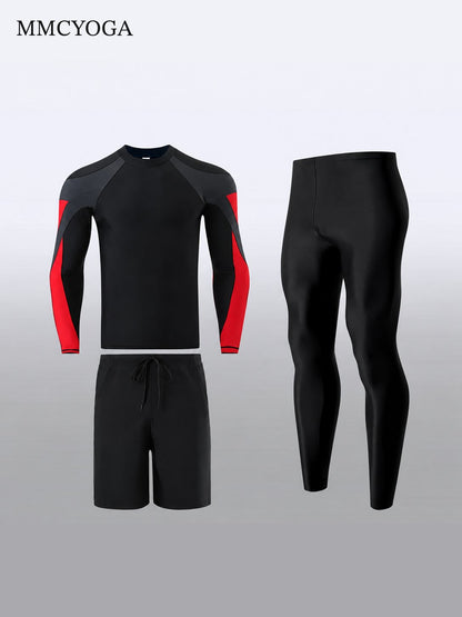 Men's Long Sleeve Rash Guard Swim Set
