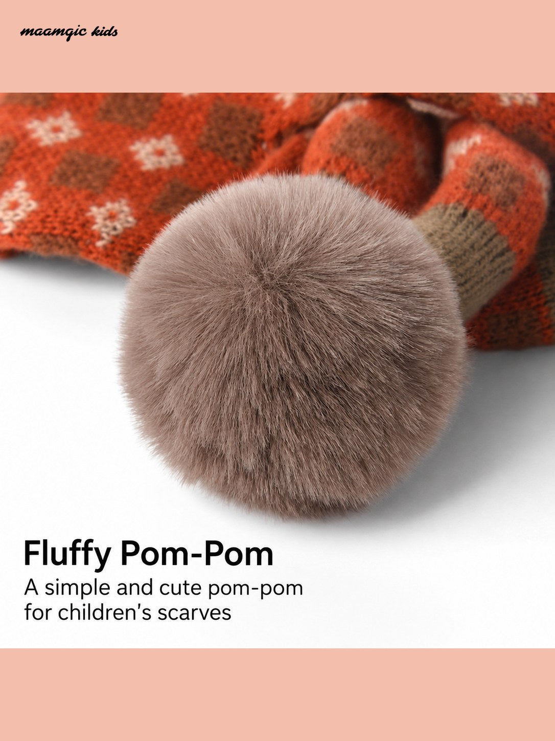 Kids Retro Knit Pom-Pom Scarf