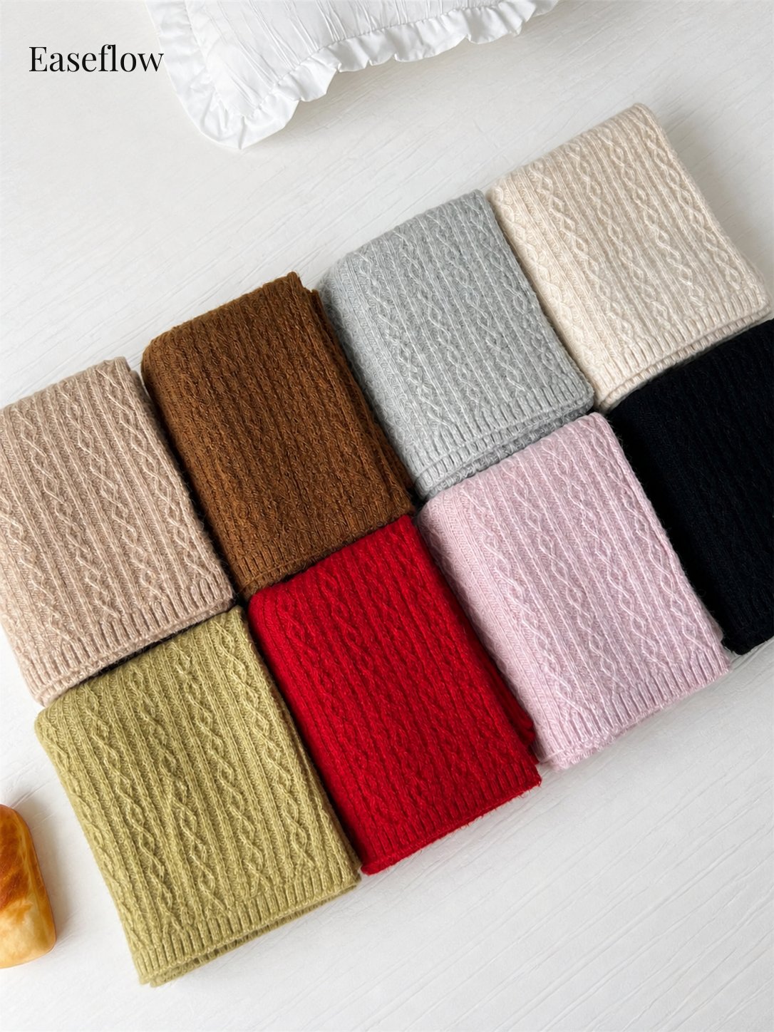 Unisex Chunky Cable-Knit Scarf