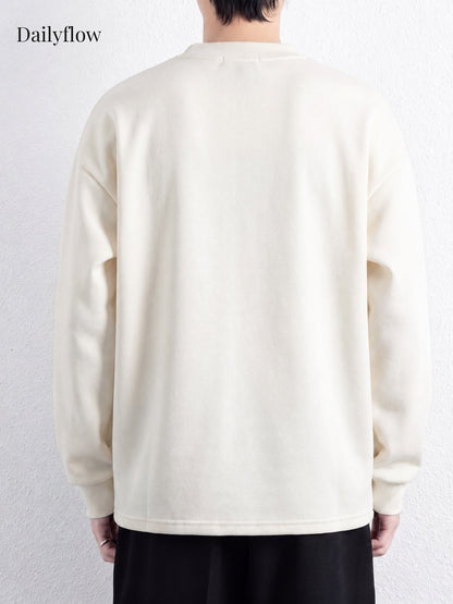 Men's Contrast-Seam Relaxed Long Sleeve Tee