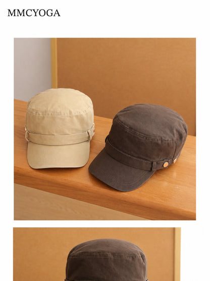 Vintage Military-Style Flat Top Cap