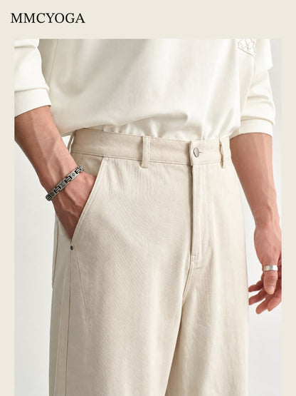 Men's Urban Relaxed Wide-Leg Cotton Pants