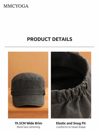 Vintage Military-Style Flat Top Cap