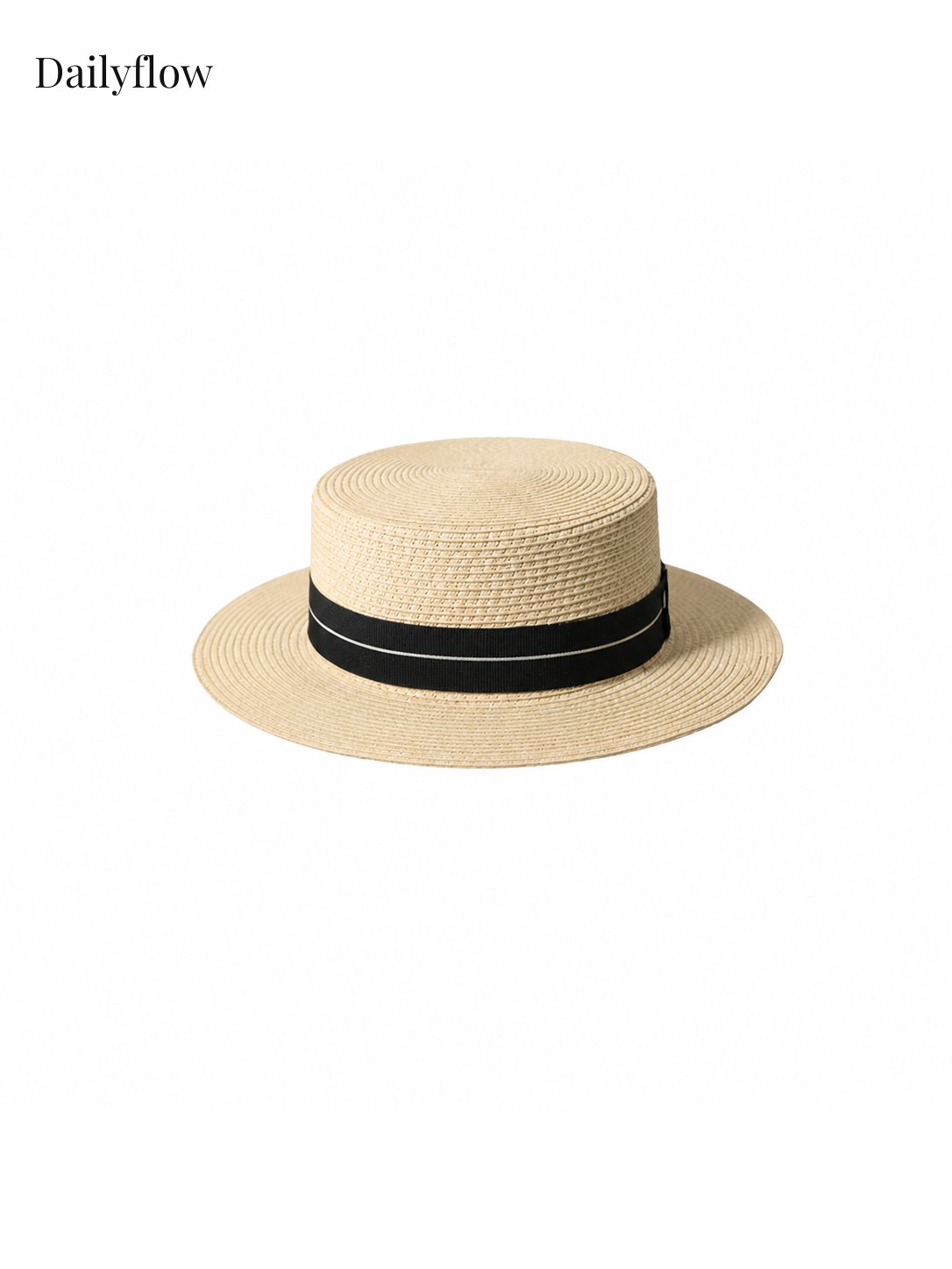 Unisex Woven Flat-Top Boater Hat