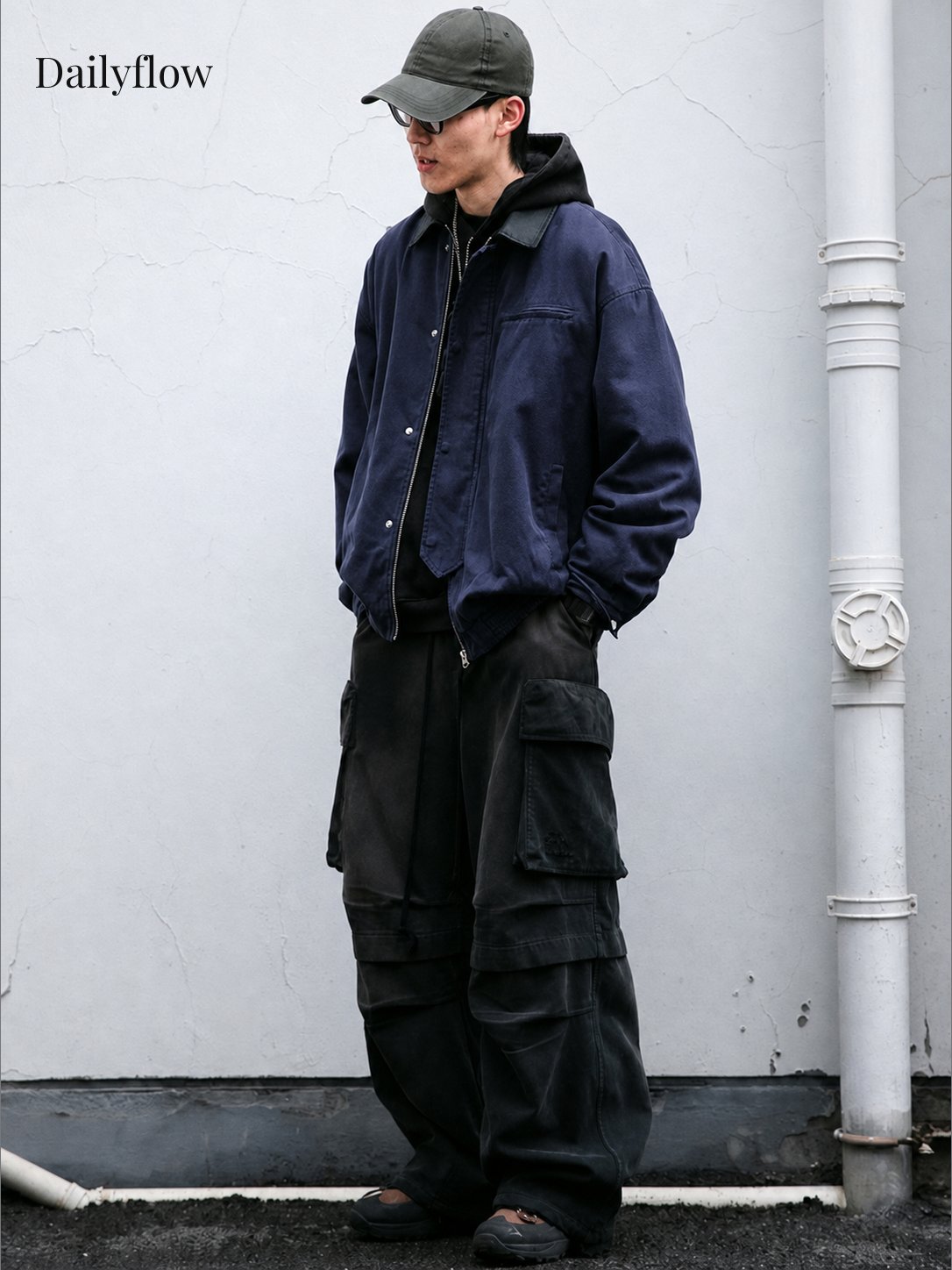 Men's Vintage Contrast-Collar Work Jacket