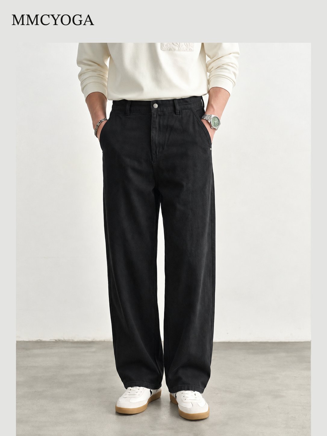 Men's Urban Relaxed Wide-Leg Cotton Pants
