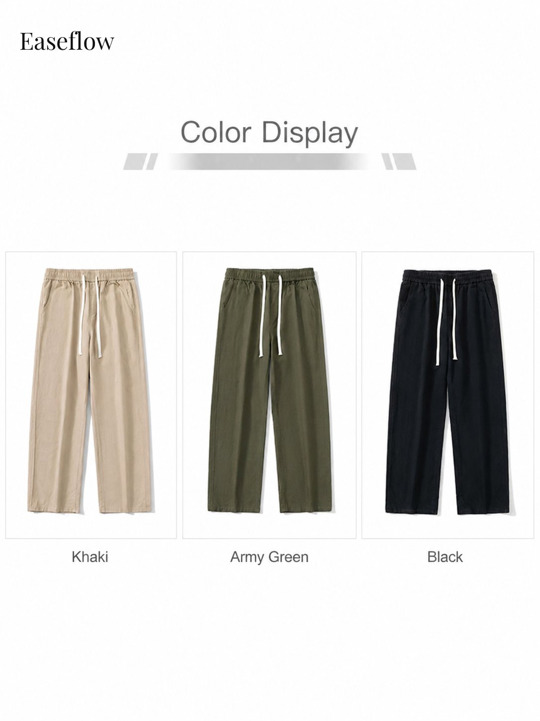 Men's Relaxed Fit Cotton Straight-Leg Pants
