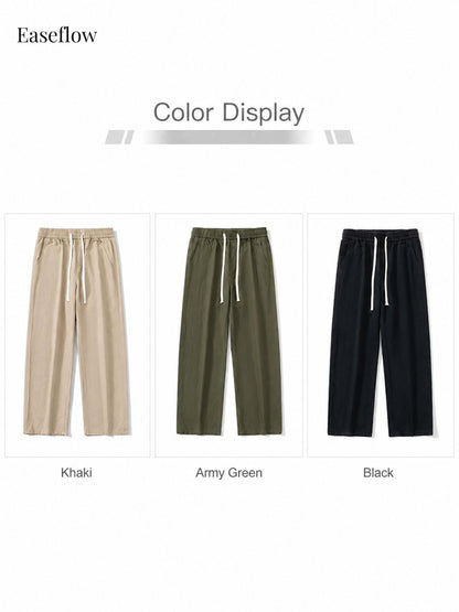 Men's Relaxed Fit Cotton Straight-Leg Pants