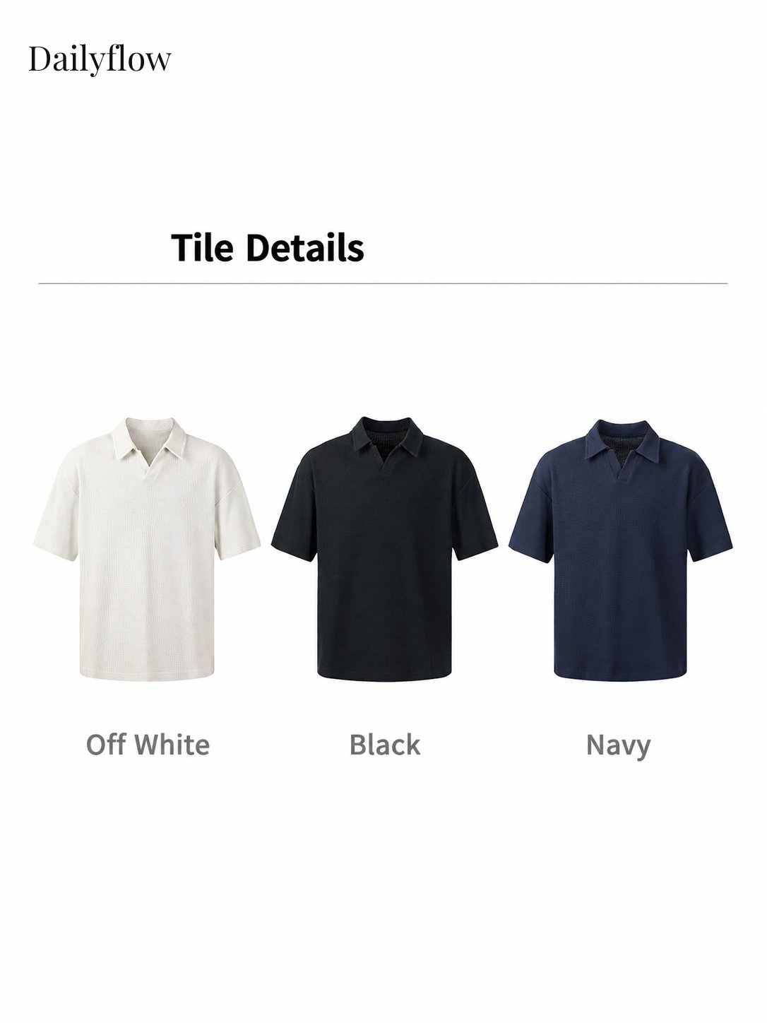 Textured Open-Collar Relaxed Polo Shirt