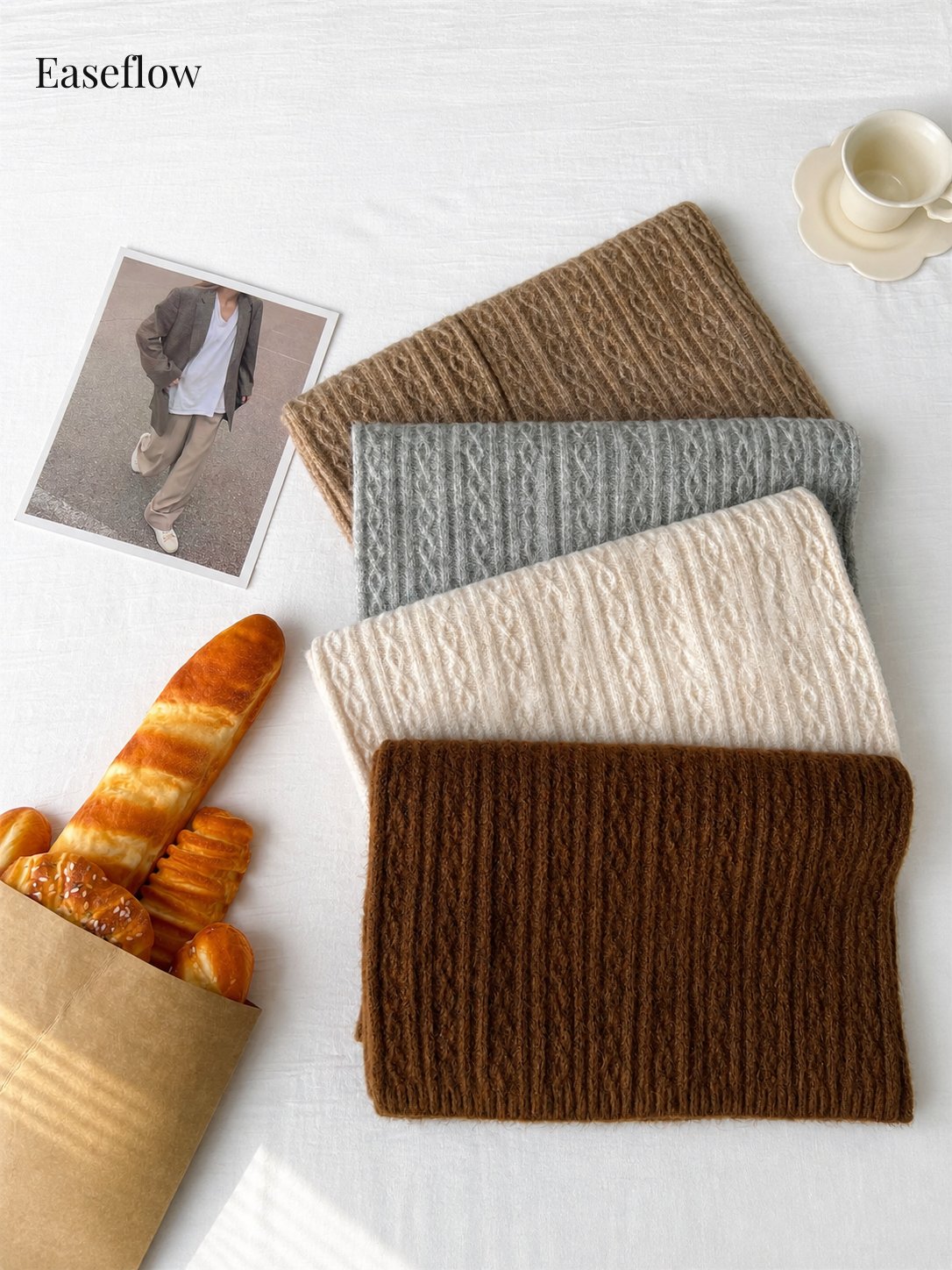 Unisex Chunky Cable-Knit Scarf